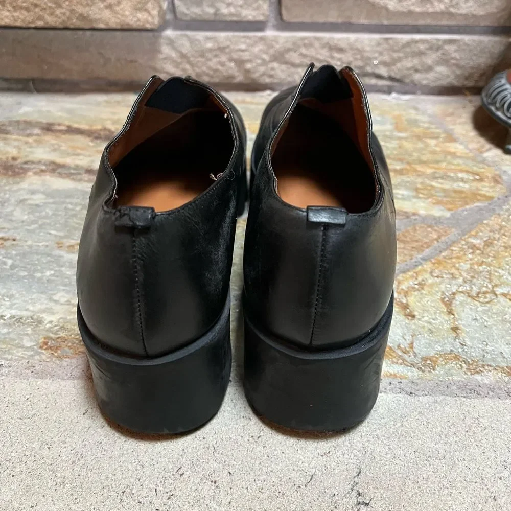 & Other Stories Black Leather Platform Derby Shoes Creepers 8.5
